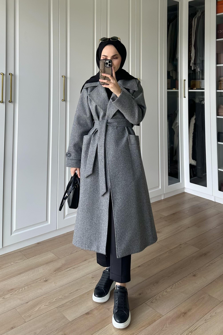 Wanda Kaşe Kaban - GRİ