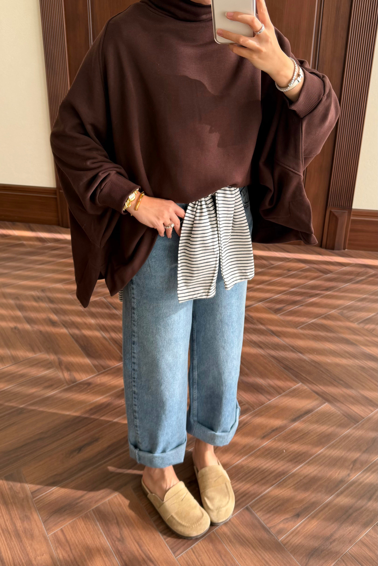 Yarasa Kol Sweat - KAHVE