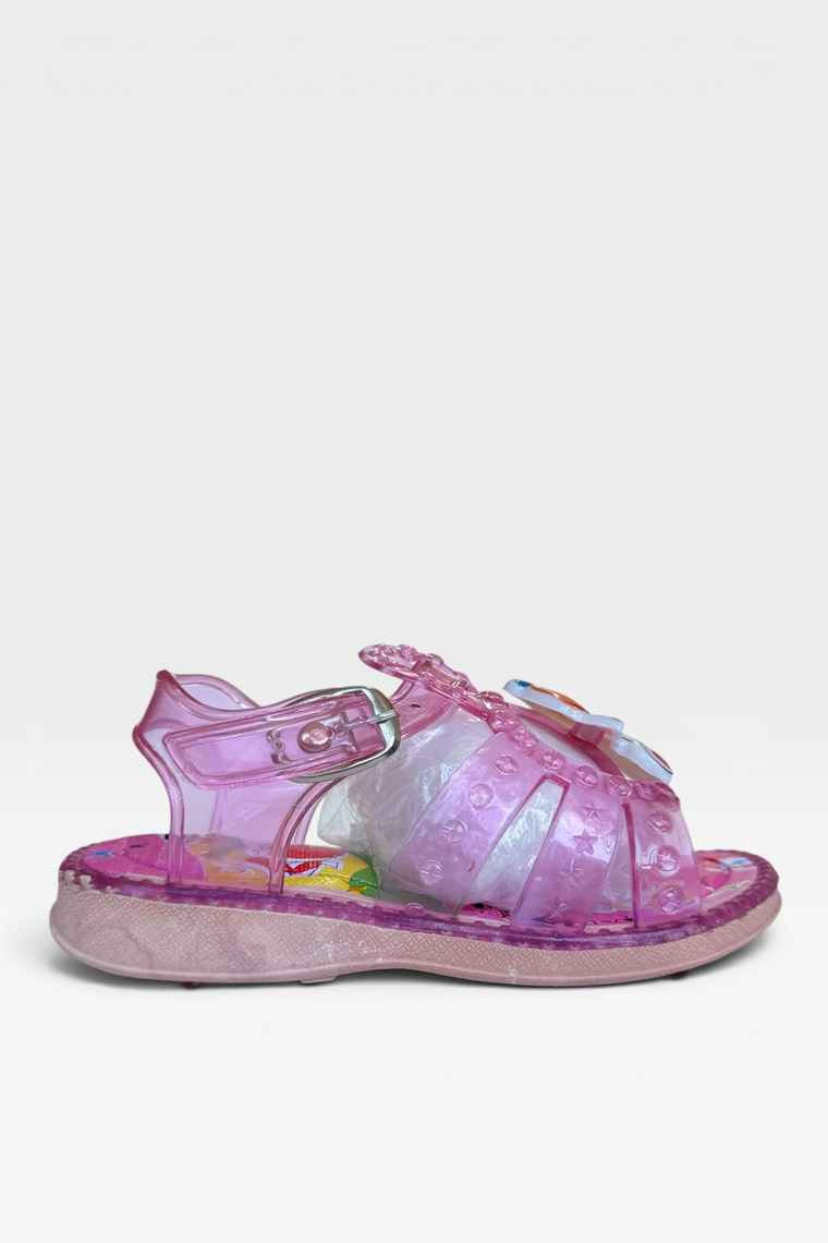 Günlük Havuz Plaj Ayarlanabilir Tokalı Çocuk Sandalet PEMBE