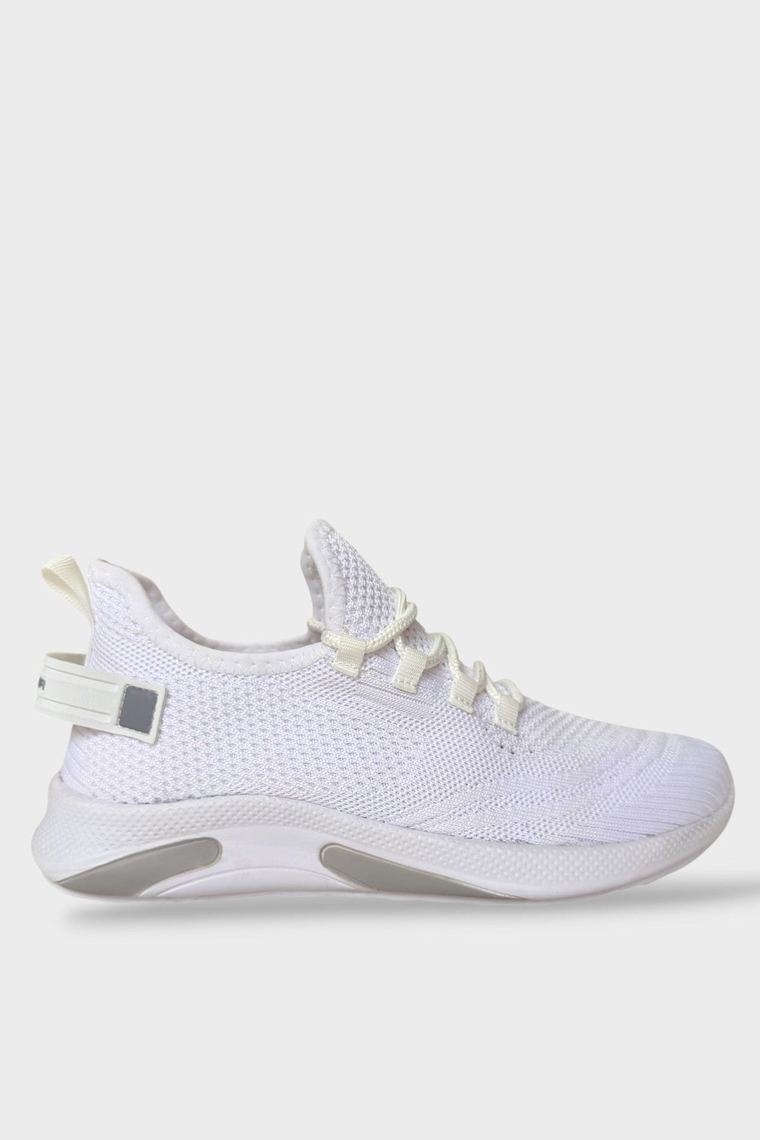 Triko Bağcıklı Unisex Spor Ayakkabı BEYAZ