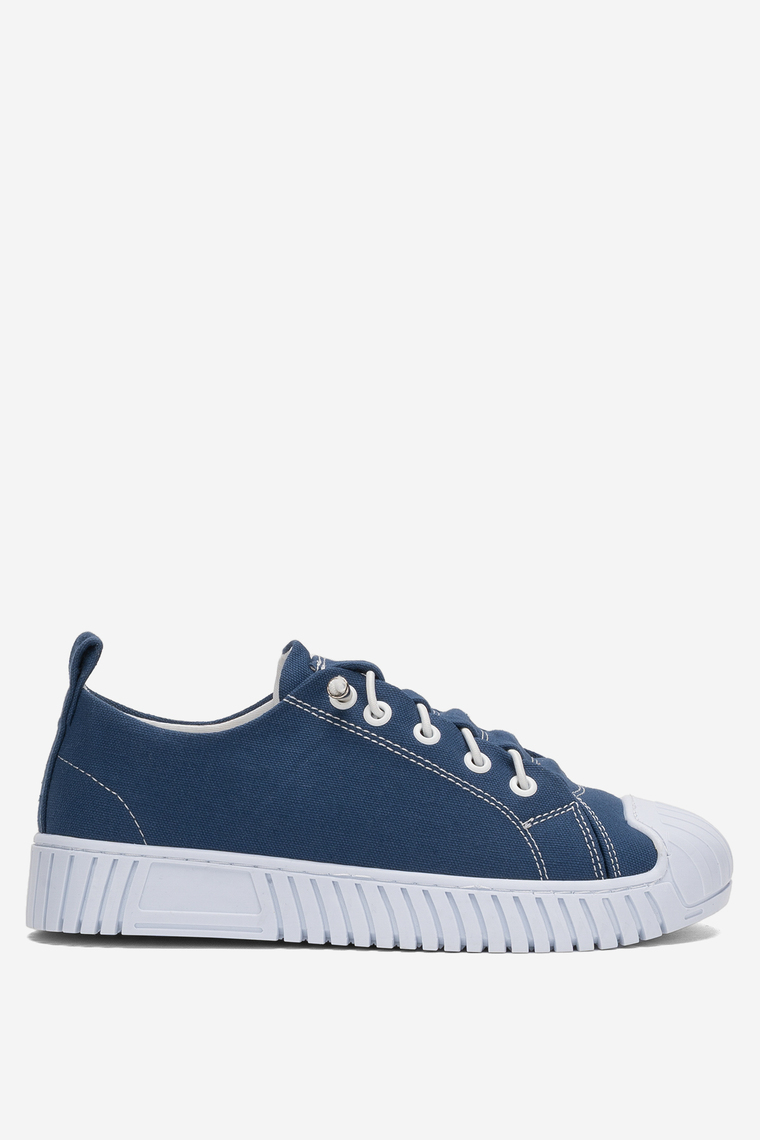 Unisex Kolay Giyilebilir Lastik Bağcıklı Spor Keten Sneaker Ayakkabı LACİVERT