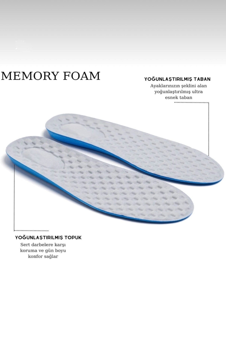 Memory Foam Ayakkabı Tabanlığı Ortopedik Spor Düz Tabanlık Topuk Dikeni Boy Yükseltici GRİ