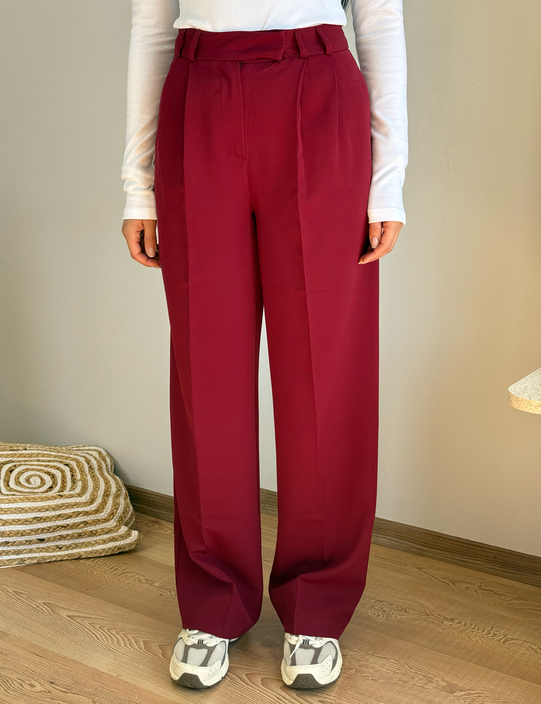BORDO KUMAŞ PALAZZO PANTOLON