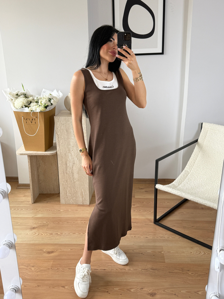 KAHVERENGİ BASİC MARKA MODEL KALEM ELBİSE