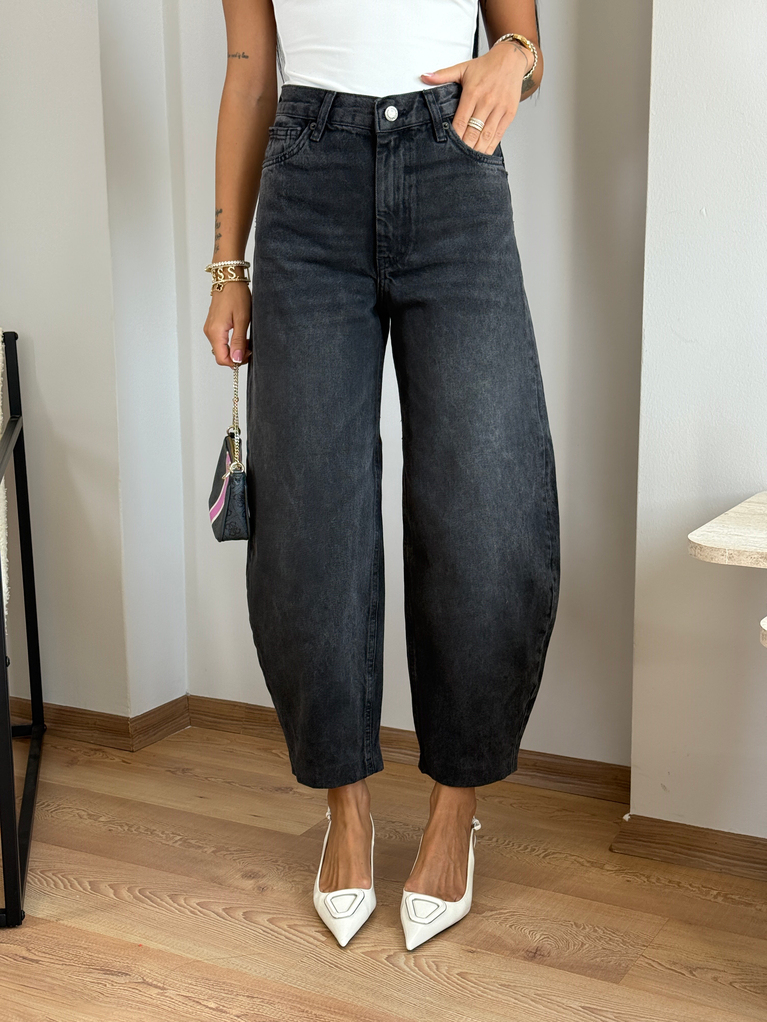 YÜKSEK BEL ANTRASİT ORJ BAGGY JEAN