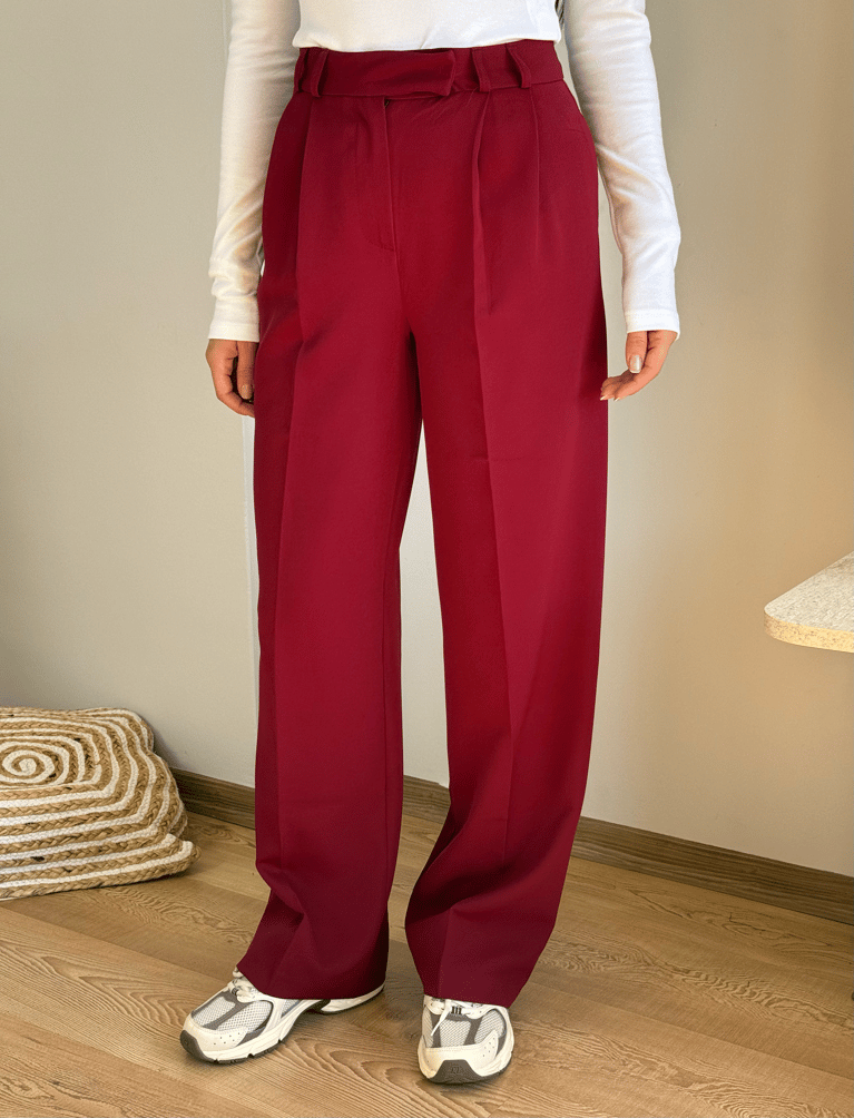 BORDO KUMAŞ PALAZZO PANTOLON
