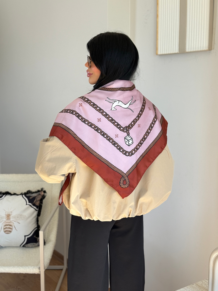 CAMEL FULAR DETAYLI BOMBER MONT CEKET
