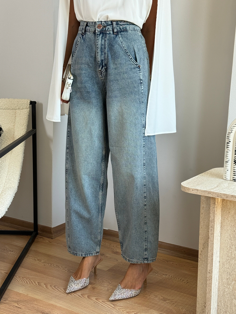 EKSTRA YUKSEK BEL BAGGY JEAN 