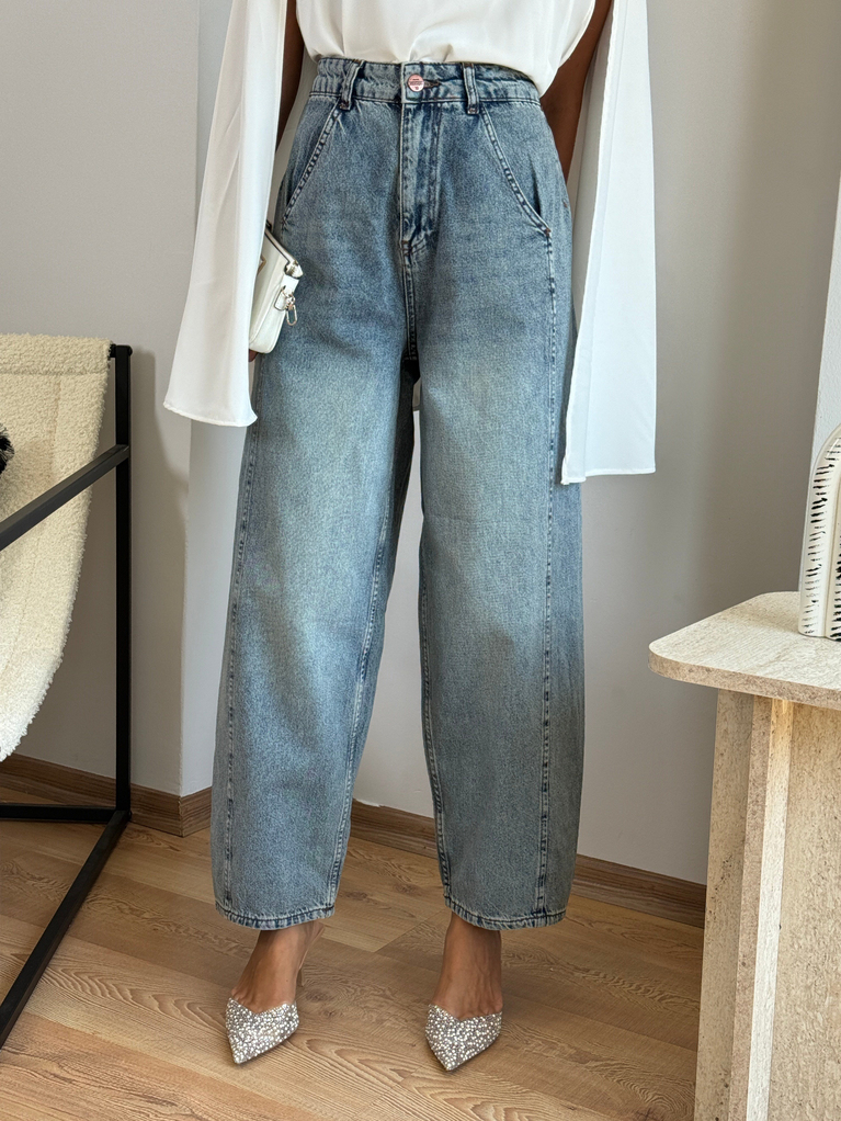 EKSTRA YUKSEK BEL BAGGY JEAN 