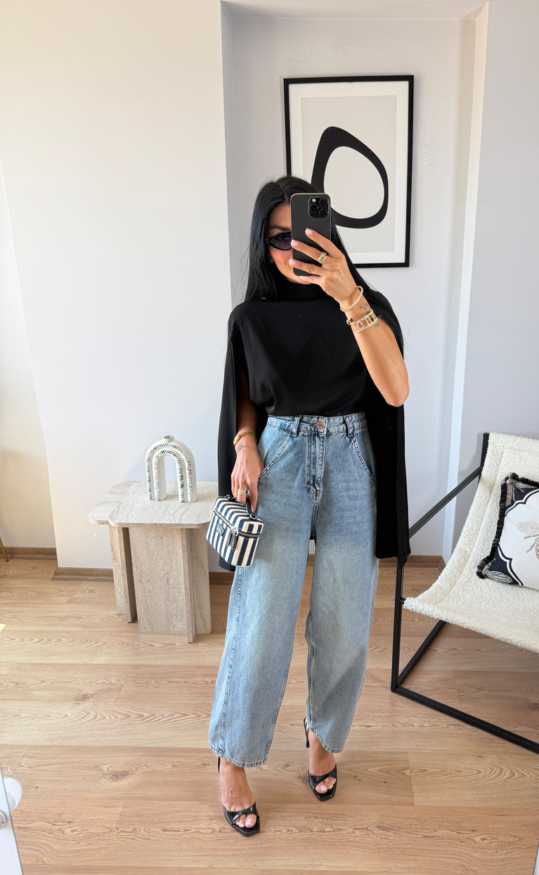 EKSTRA YUKSEK BEL BAGGY JEAN 