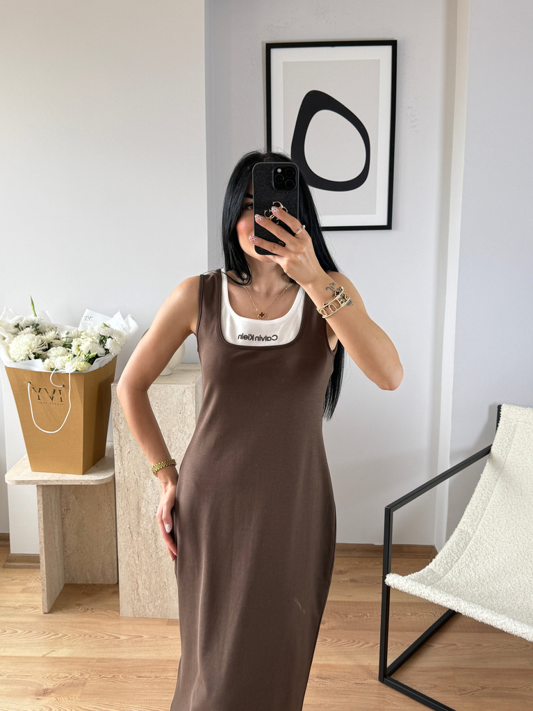 KAHVERENGİ BASİC MARKA MODEL KALEM ELBİSE