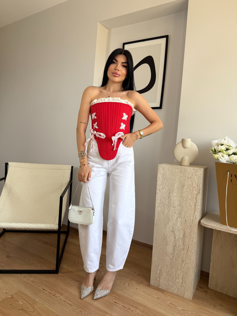 NAR ÇİÇEĞİ TASARIM İÇ ASTARLI KORSE