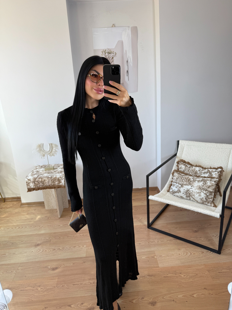 SİYAH  TRİKO ELBİSE (ASTARSIZ) MARKA MUADİL
