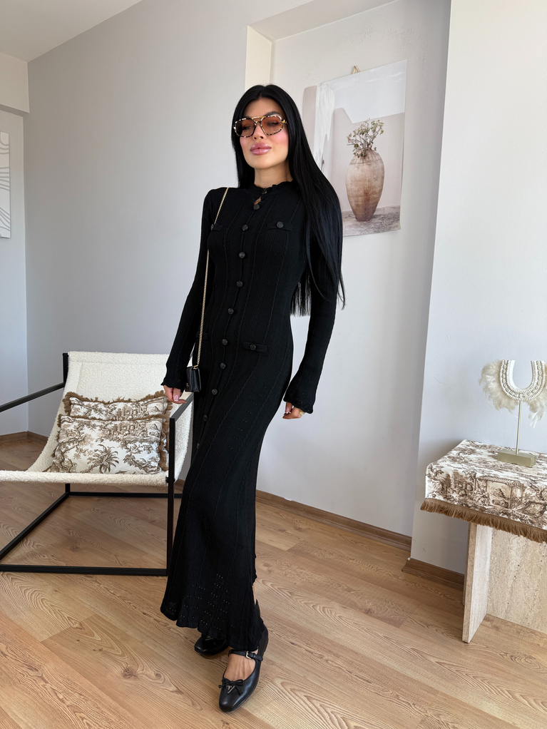 SİYAH  TRİKO ELBİSE (ASTARSIZ) MARKA MUADİL
