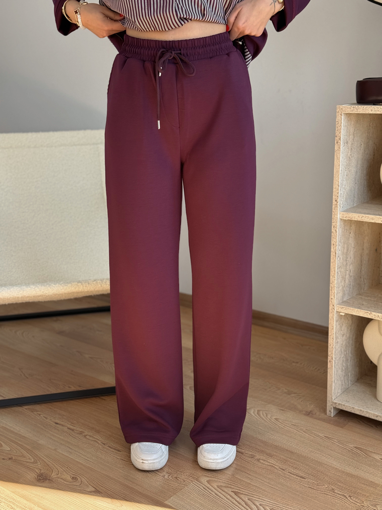 TWST BROŞ DETAYLI BORDO TASARIM MODAL TAKIM