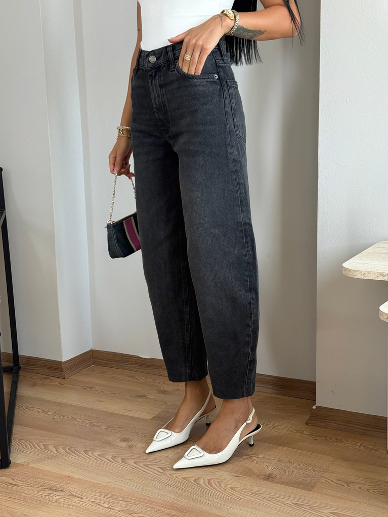 YÜKSEK BEL ANTRASİT ORJ BAGGY JEAN