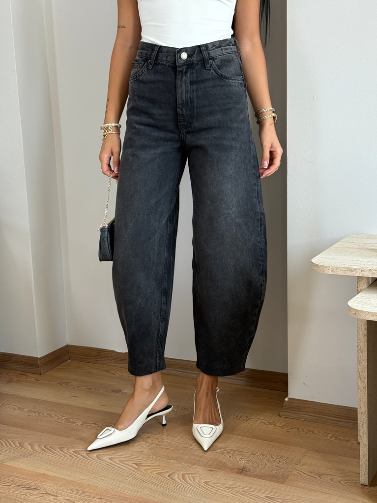 YÜKSEK BEL ANTRASİT ORJ BAGGY JEAN