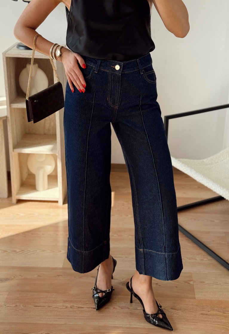 ZARA KISA DOUBLE PAÇA DETAYLI JEAN PANTOLON