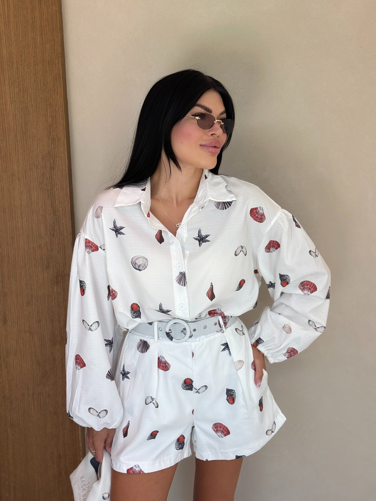 ZİMMERMN DENİZ KABUĞU DESENLİ ŞORT GÖMLEK TAKIM 
