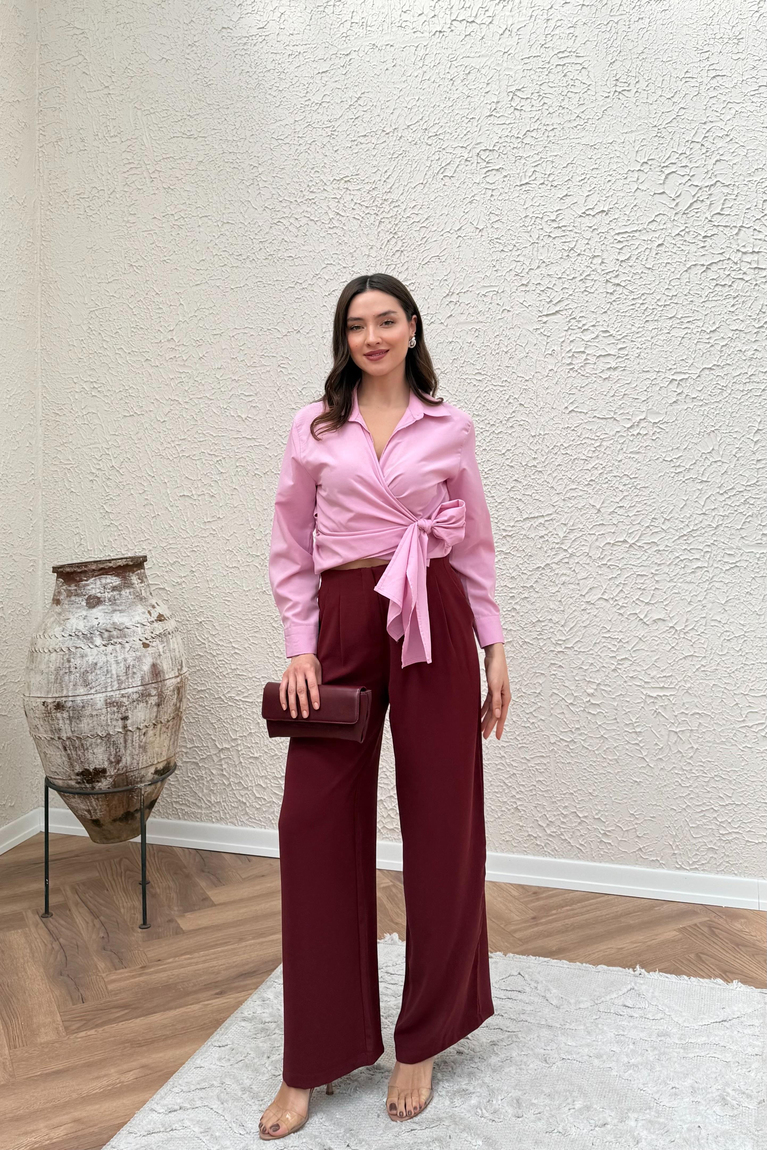 Bağlamalı Gömlek - PEMBE