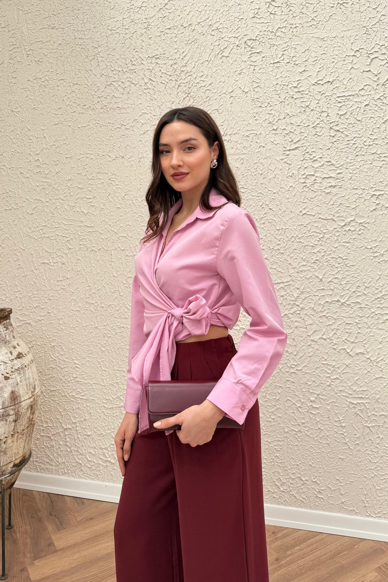 Bağlamalı Gömlek - PEMBE