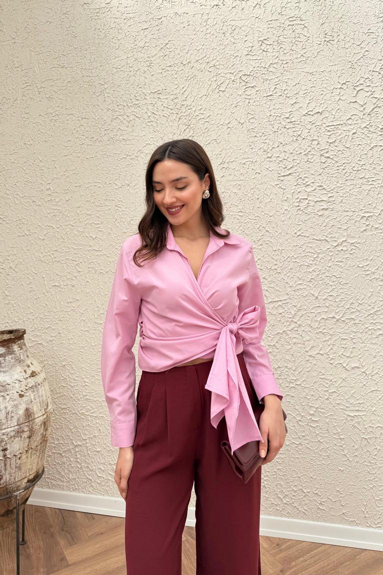 Bağlamalı Gömlek - PEMBE