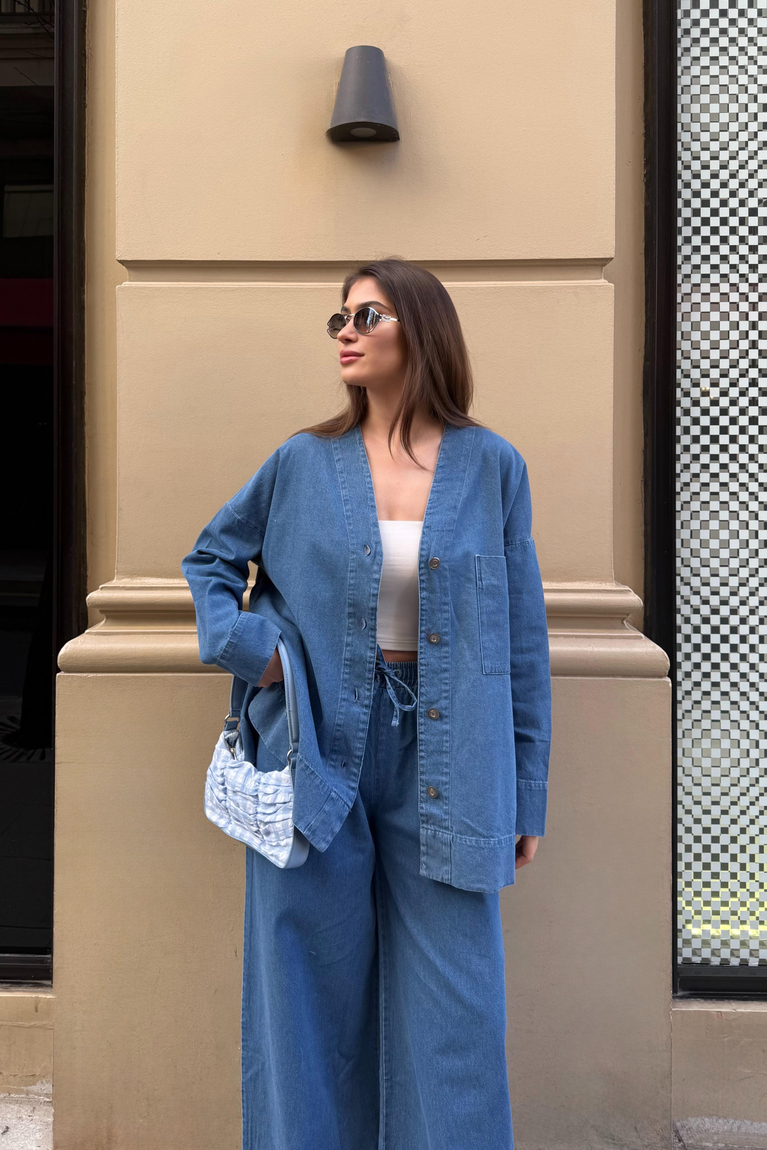 Denim Ceket - MAVİ