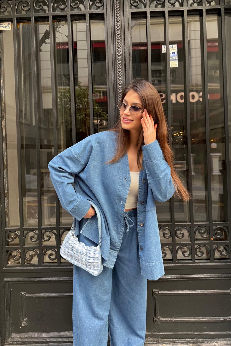 Denim Ceket - MAVİ