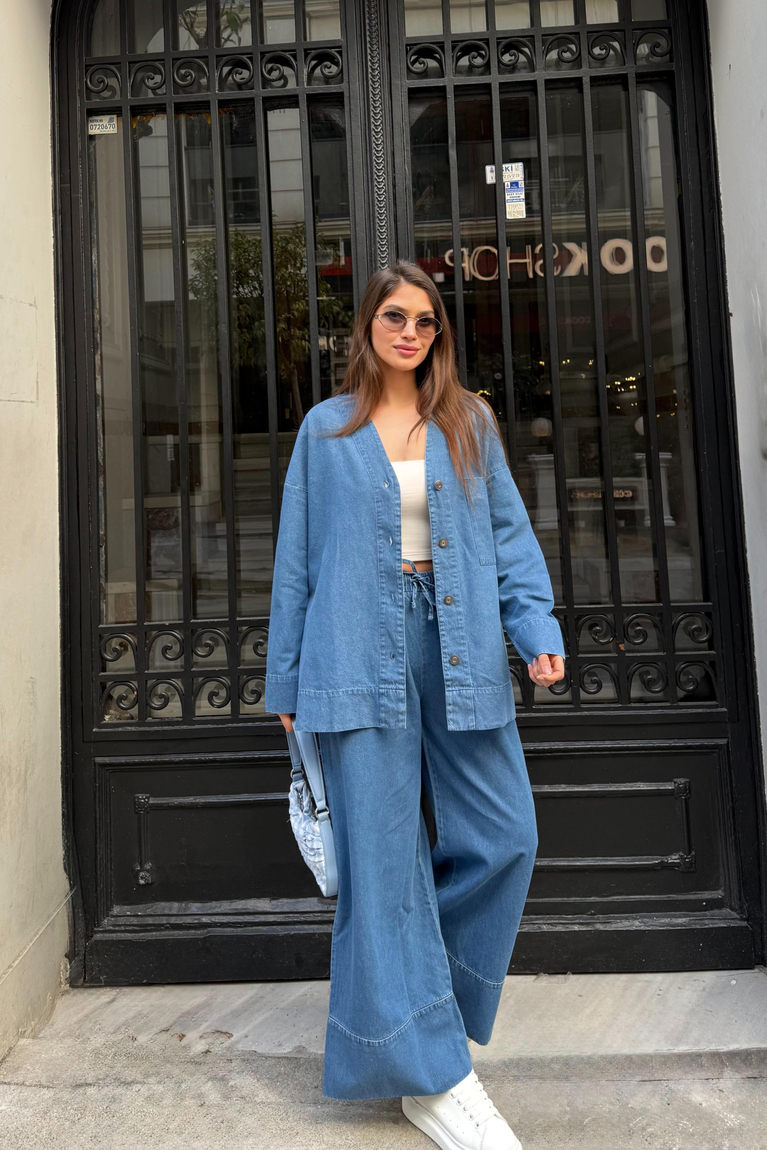 Denim Ceket - MAVİ