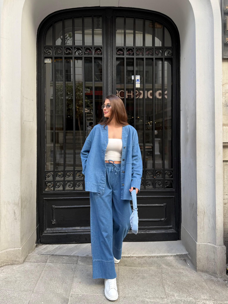 Denim Ceket - MAVİ