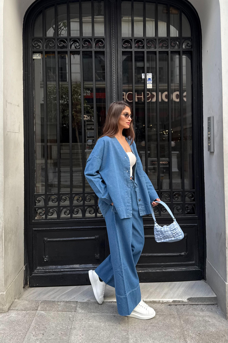 Denim Ceket - MAVİ