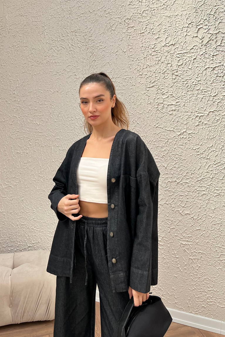 Denim Ceket - SİYAH