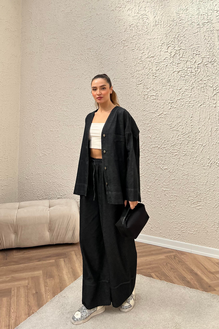 Denim Ceket - SİYAH