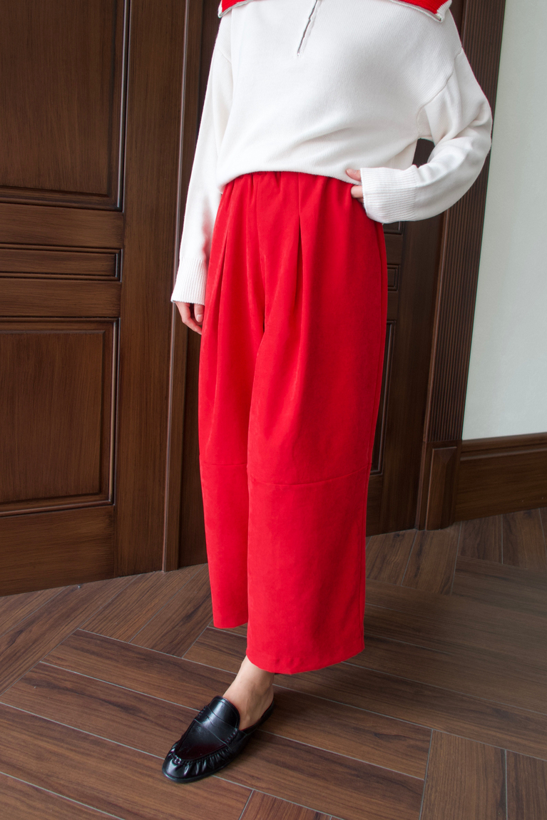 Gabardin Pantolon - KIRMIZI