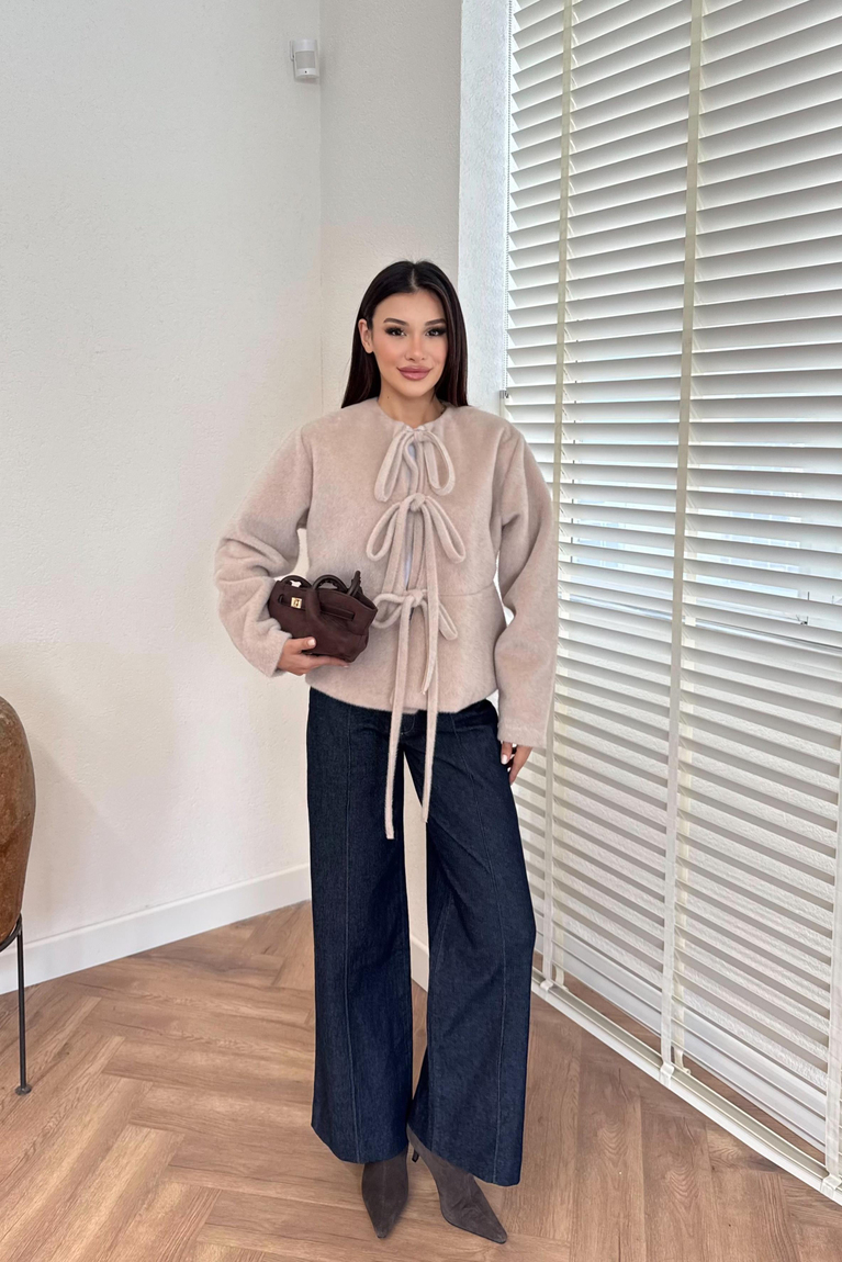 Önden bağlamalı Kimono Ceket - TAŞ