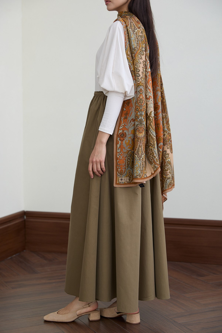 Poplin Etek - HAKİ
