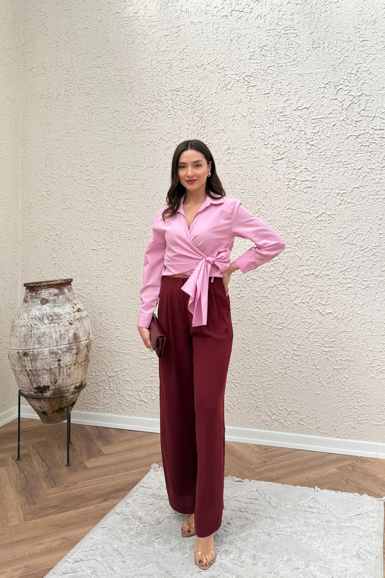 Bağlamalı Gömlek - PEMBE
