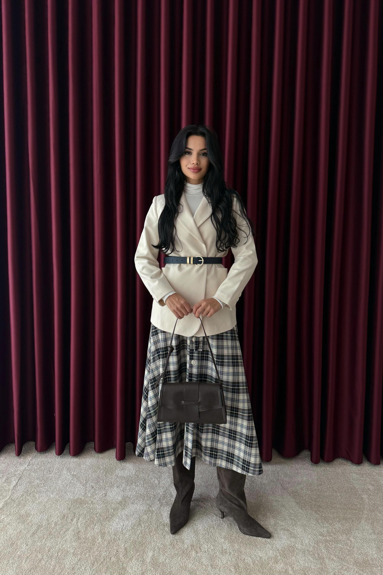 Cepli Blazer Ceket - EKRU
