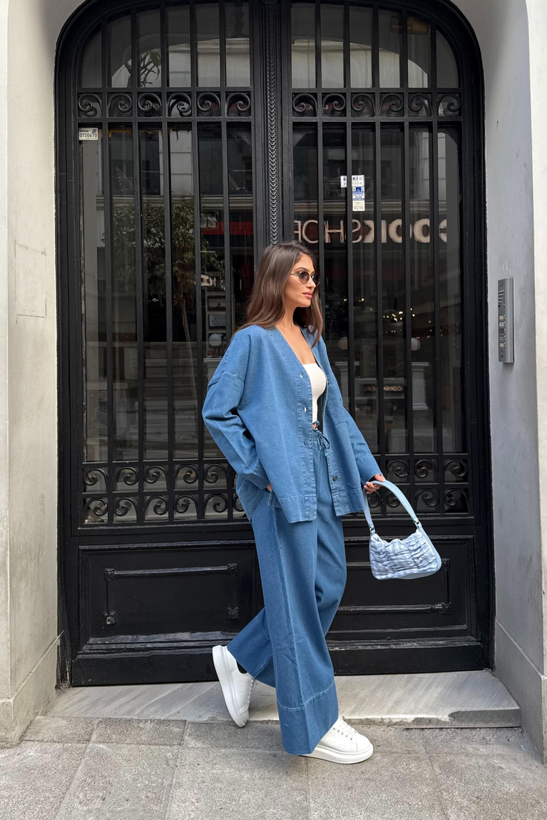 Denim Ceket - MAVİ