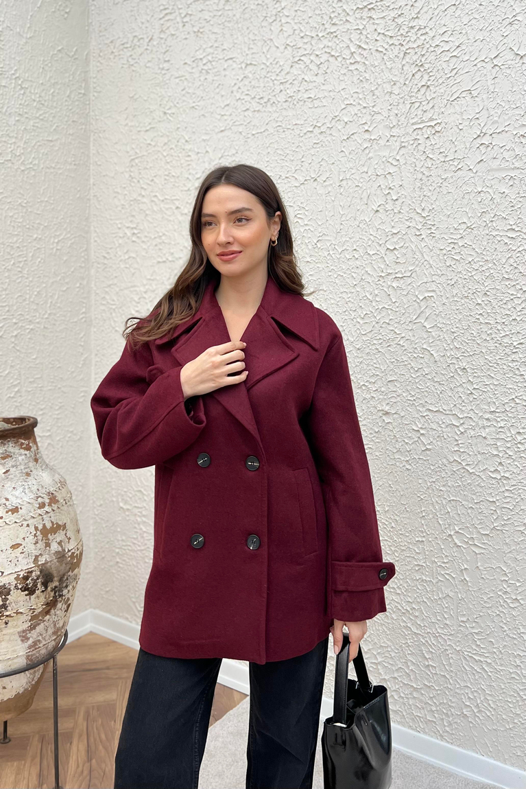 Kısa Kaşe Kaban - BORDO