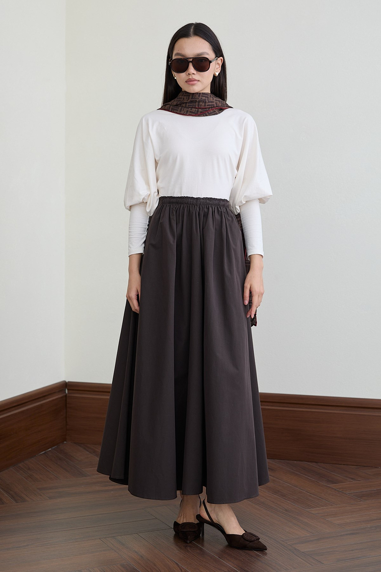 Poplin Etek - KAHVE