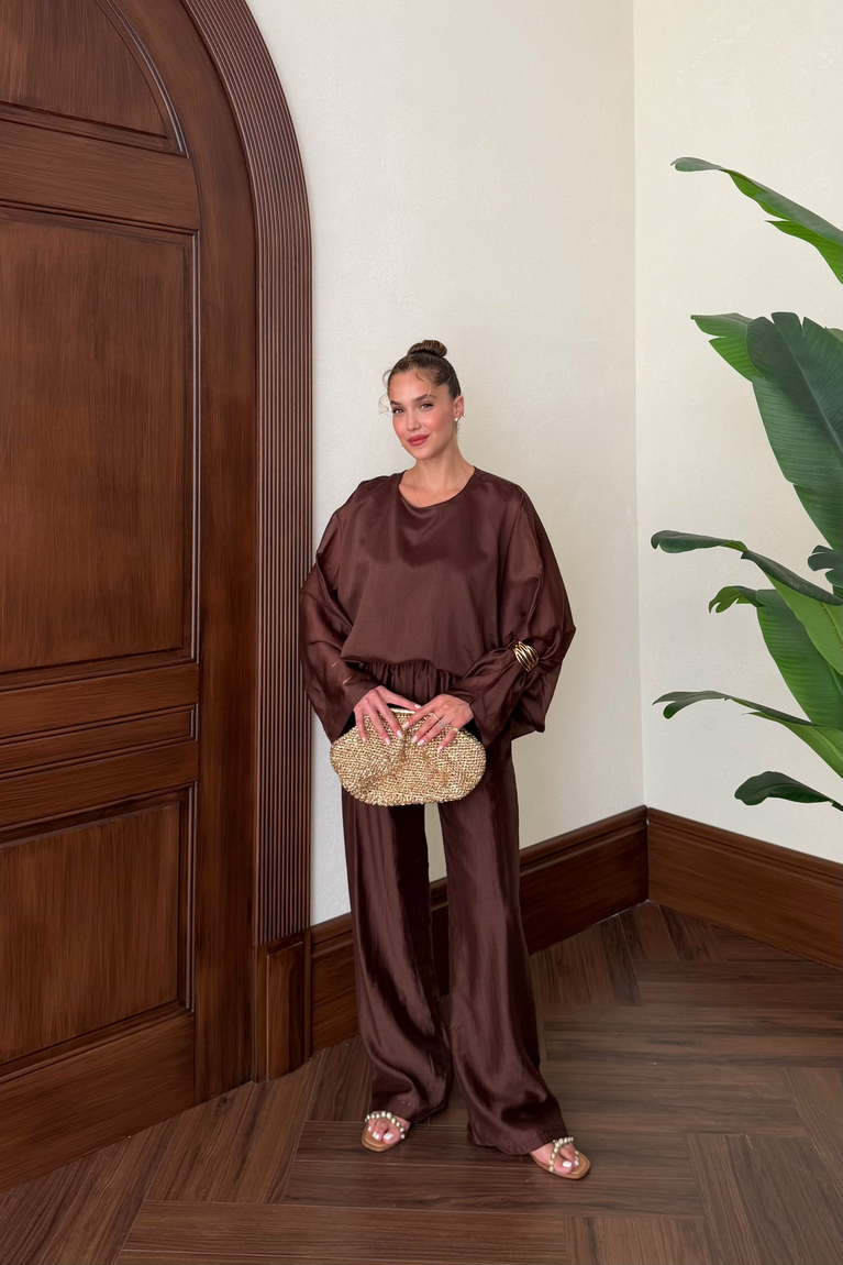 Vual Tunik Pantolon Takım - KAHVE