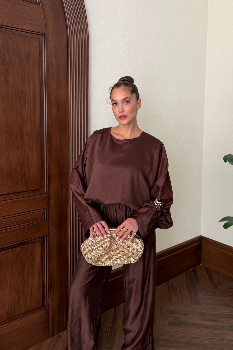 Vual Tunik Pantolon Takım - KAHVE