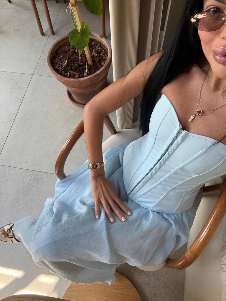 BEBE MAVİ KORSE BLUZ