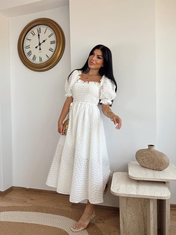 BEYAZ FİSTO ASTARLI DİANA ELBİSE