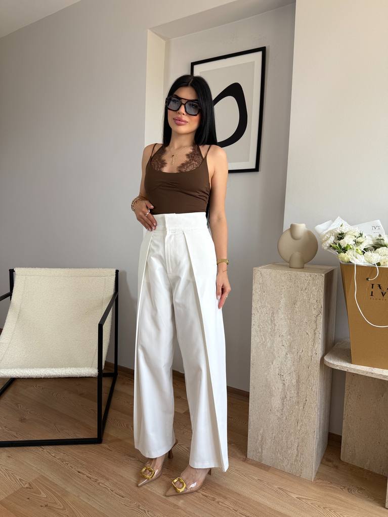 BEYAZ ZRA MODEL YAZLIK PİLİLİ PANTOLON