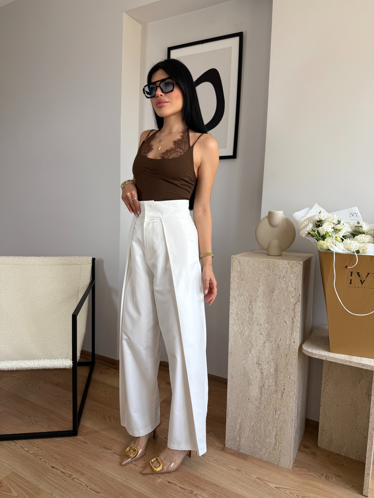 BEYAZ ZRA MODEL YAZLIK PİLİLİ PANTOLON