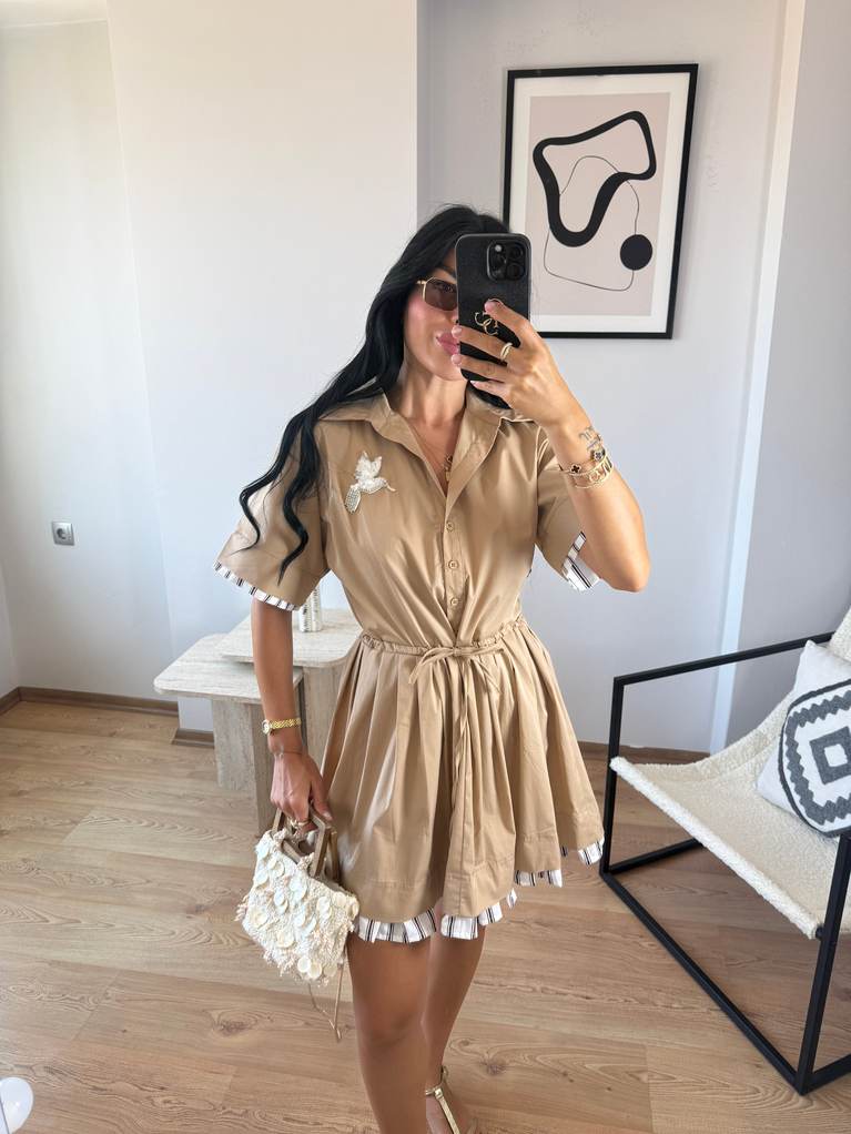 CAMEL BYMN MODEL KISA ELBİSE