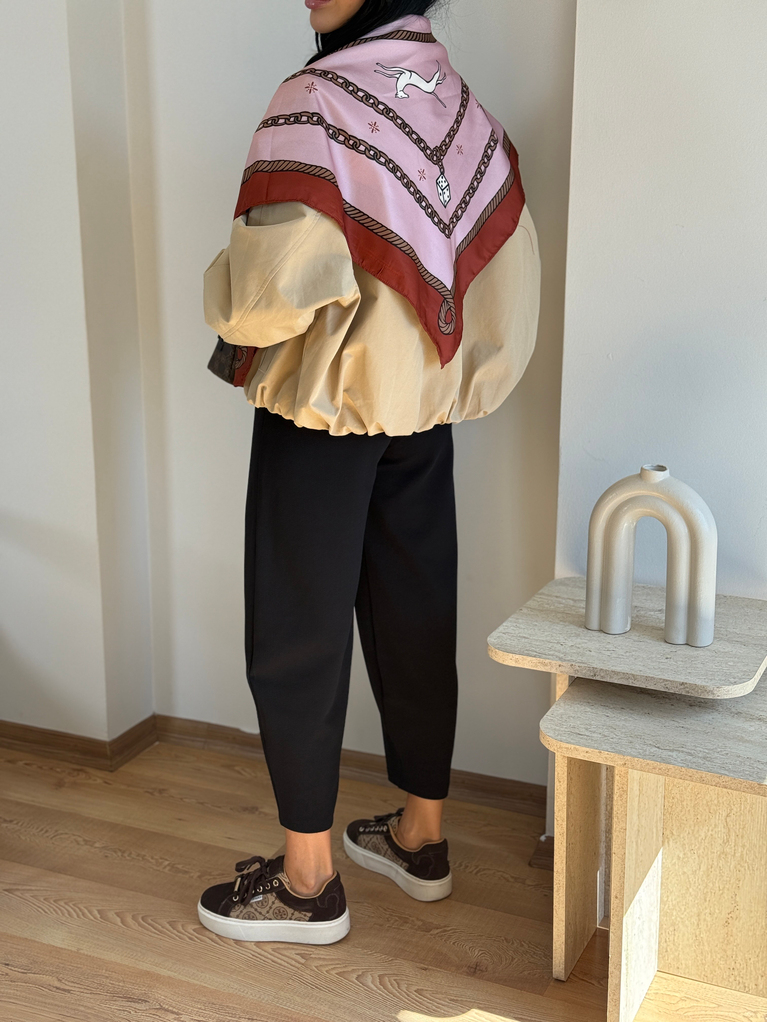 CAMEL FULAR DETAYLI BOMBER MONT CEKET