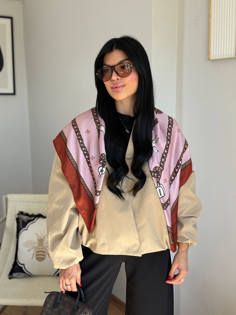 CAMEL FULAR DETAYLI BOMBER MONT CEKET